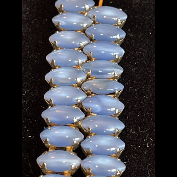 Blue Glass Opaline Demi Parure Bracelet & Earrings 😍 SET … oh, the COLOR 🤩 - Picture 12 of 17